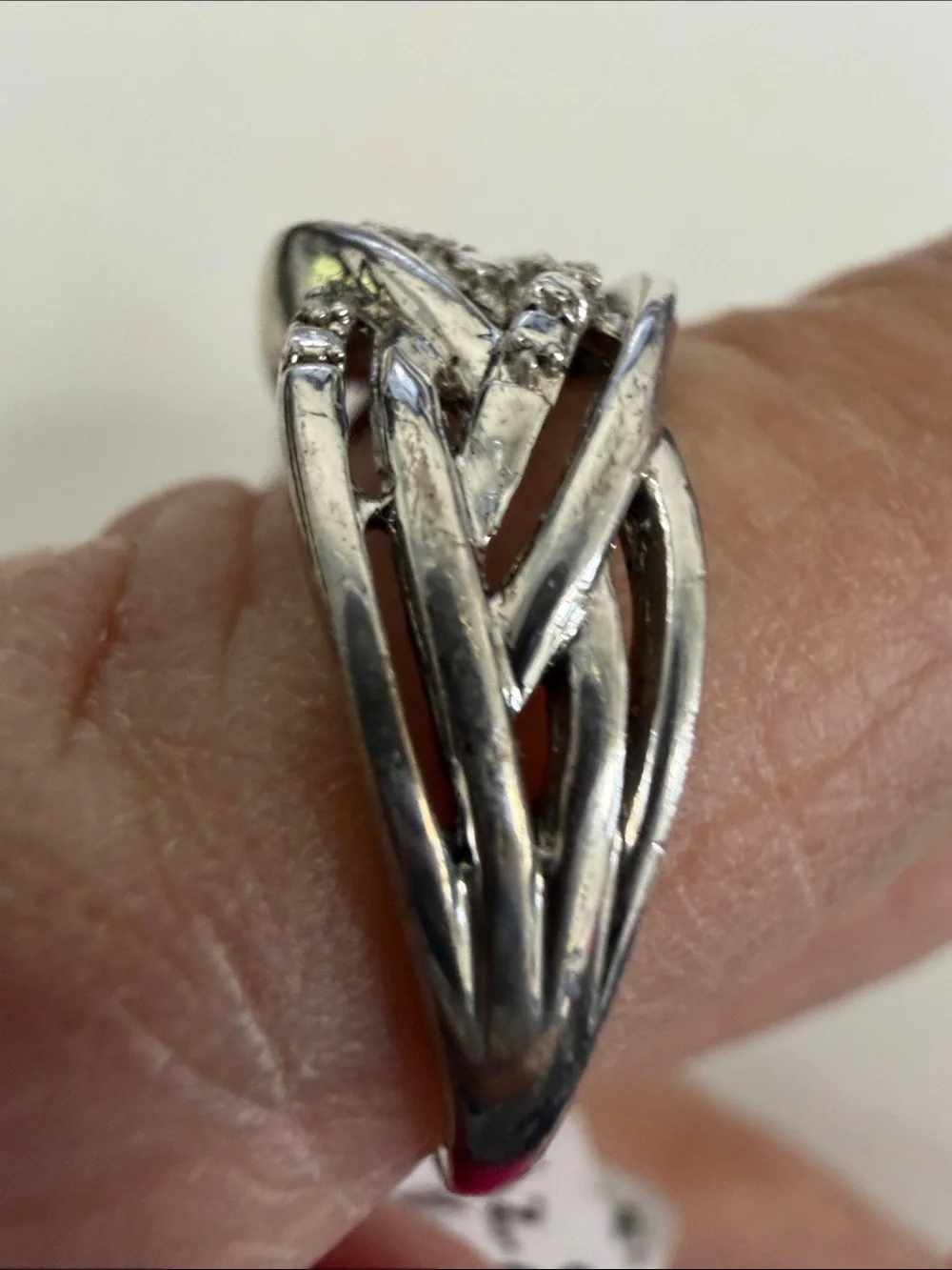 Sterling Silver and Diamond Ring size 8